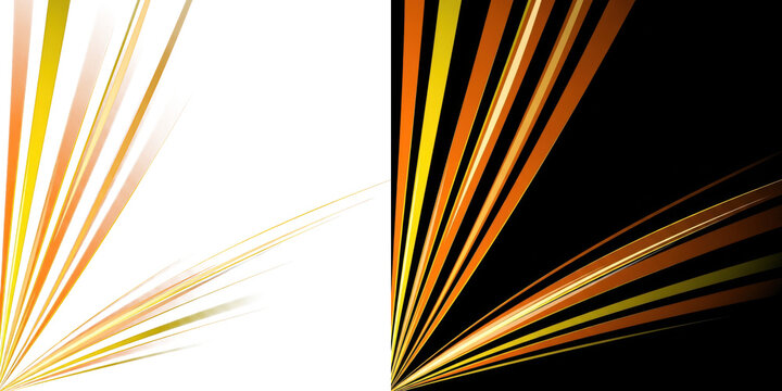 A vibrant abstract design featuring yellow and orange stripes on a black background - Powered by Adobe