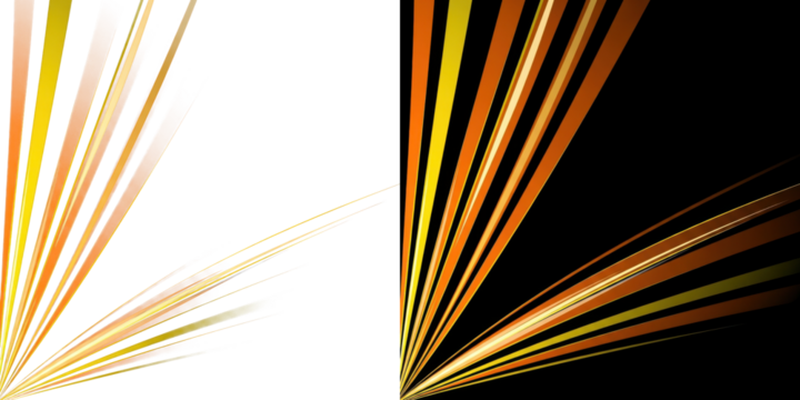 A vibrant abstract design featuring yellow and orange stripes on a black background - Powered by Adobe