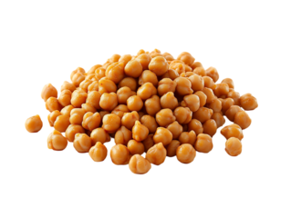 Pile of cooked chickpeas healthy vegetarian food ingredient boiled garbanzo beans plant based protein legume snack isolated on transparent background