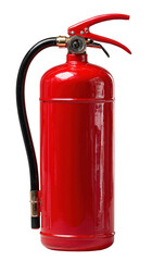 Red Fire Extinguisher with Black Hose and Trigger