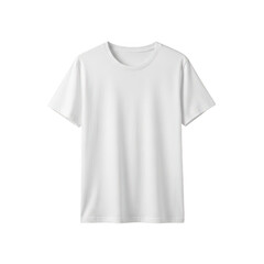 Simple white crew neck t-shirt isolated on transparent background