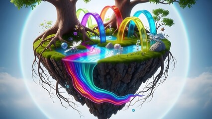 Fototapeta premium Floating Island of Wonders