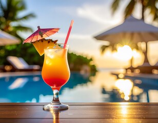 tropical cocktail on the beach