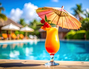 tropical cocktail on the beach