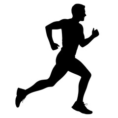Silhouette of a Running Man isolated PNG with Transparent Background
