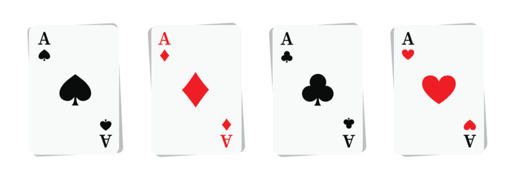 Ace of spades vector icon. Spade ace playing card. Playing cards symbols vector icon. Hearts, spades, diamonds and clubs symbol