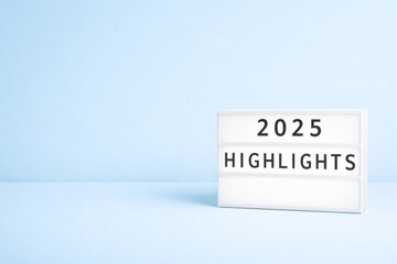 Lightbox displaying 2025 highlights in minimalist blue background © dvoevnore