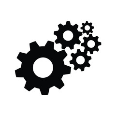 Fototapeta premium black gear icons on a white background