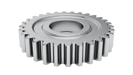 Large Gray Metal Gear with Central Hole and Teeth industrial