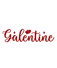 Galentine valentine typography design on plain white transparent isolated background for card, shirt, hoodie, sweatshirt, apparel, tag, mug, icon, poster or badge