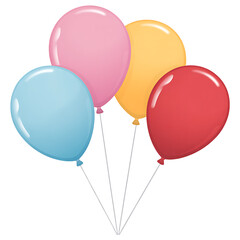 Colorful balloons floating in air