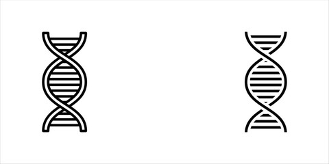 DNA icon vector icon set in black and white color. vector illustration on white background.