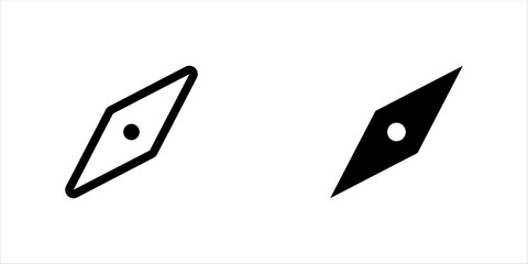 Compas icon set in simple one line style isolated on white background. Vector illustration