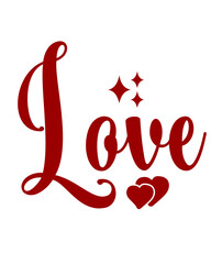 Obraz premium Love valentine typography design on plain white transparent isolated background for card, shirt, hoodie, sweatshirt, apparel, tag, mug, icon, poster or badge