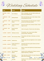 Wedding schedule template