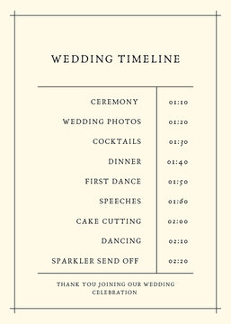 Wedding timeline template for event planning