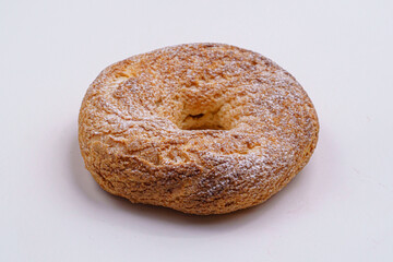 Bakery custard with cream on a white background