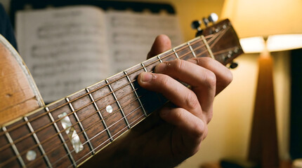fingers playing a guitar chord