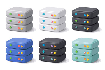 Collection of stacked electronic devices in various colors and styles