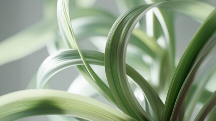Close-up of a green plant with arching leaves symbolizing energy healing and natural balance.