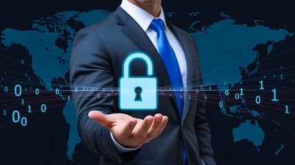 Digital data security protection with lock and binary code
