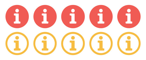 Information isolated on white background, circle info signs, simple and clear information symbols, vector illustration for websites