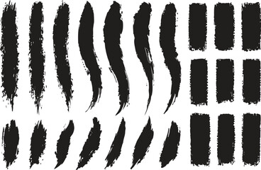Black brush stroke set for design elements
