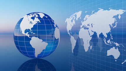 Global network and world connection technology background concept
