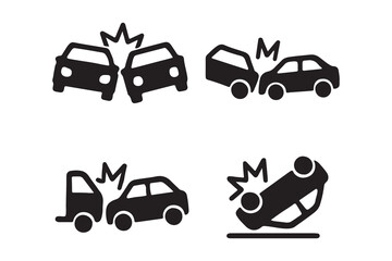 Car Accident and Collision Icons Set