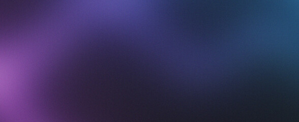Abstract glowing gradient shape deep purple to dark blue grainy background noise texture design wallpaper backdrop banner poster header. Gritty digital surface with moody atmospheric depth.
