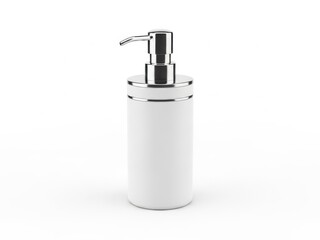 Obraz premium Modern white soap dispenser with chrome pump