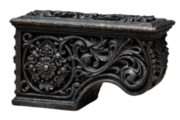 Intricately Carved Cast Iron Architectural Bracket