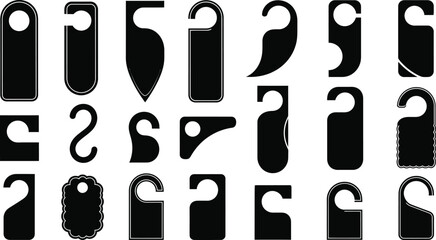Collection of various door hangers in different shapes and styles