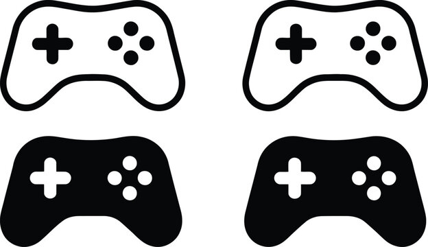 Simple game controller icons set