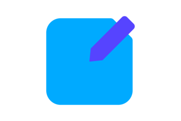 Notes Icon - Notepad and pen icon in blue and purple for writing, task lists, and documentation in a modern flat style for productivity application UI, isolated on transparent background.