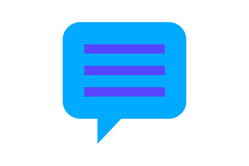 Messages Icon - Chat bubble icon in blue and purple for communication, instant messaging, feedback, and social interaction in modern mobile app and website UI, isolated on transparent background.