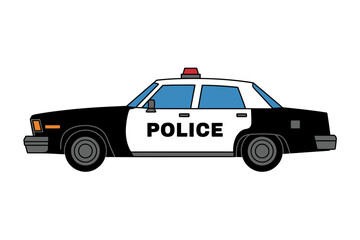Fototapeta premium Cartoon Police Car Illustration