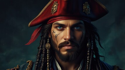 Fototapeta premium Close-up portrait of a pirate (1)