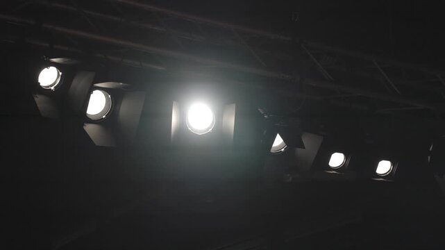 Theater lights in a dark atmosphere