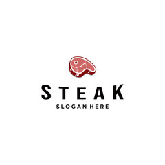 Simple Beef Logo Vector Design Meat Steak Grill Cuisine Icon Steak Restaurant Brand Template