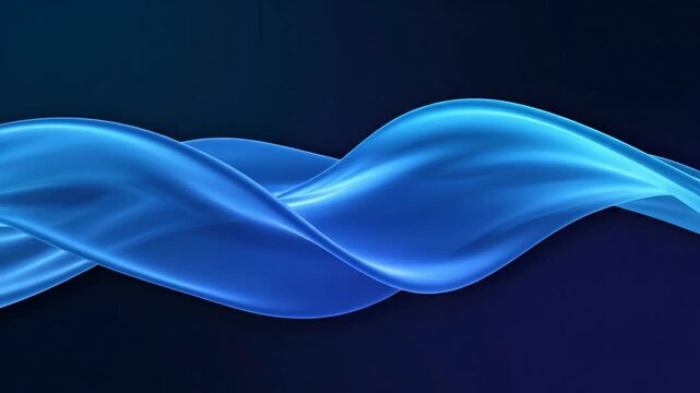 Abstract fluid wave forms in blue on dark background