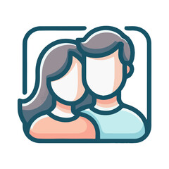 Fototapeta premium Romantic couple illustration love relationship concept
