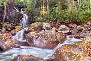 Beautiful 100 foot waterfall in Smoky Mountains