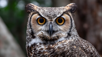 Fototapeta premium Majestic Owls Intense Woodland Gaze