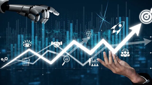 AI drives business growth by analyzing trends, forecasting outcomes, identifying goals, and guiding decisions to achieve optimal strategic success. Marrow