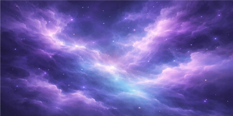 Gemini said  A dramatic deep space background meets a blue sky with stars and white clouds under a dark, stormy atmosphere with a light abstract sunsetA dramatic deep space background meets a blue sky © QUALITY BOOST