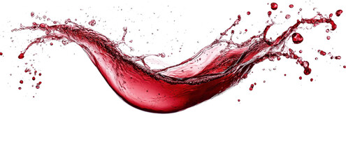 Dynamic Splash of Red Wine or Beverage