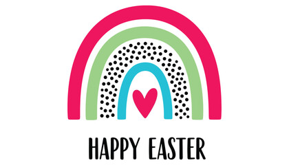 Fototapeta premium Vibrant easter rainbow with heart design