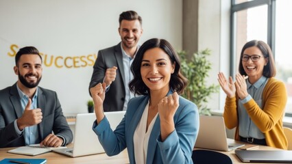 Young man working late at night on his laptop in a modern office with city lights in the background