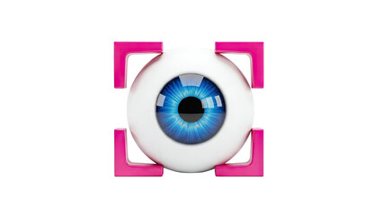 Stylized Eye with Pink Corner Brackets
